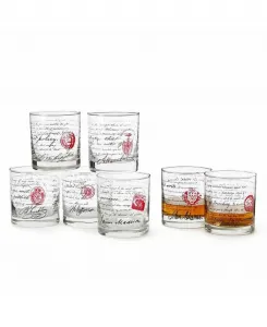 Набор из 7 бокалов для виски объемом 0,3 л с изображением отцов-основателей Uncommon Goods, None