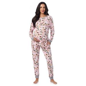 Топ и джоггеры для беременных из свитера Cuddl Duds, Pink Heather Bunnies