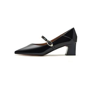 HARSON Туфли Мэри Джейн на массивном каблуке 5 см женские черные, цвет Black