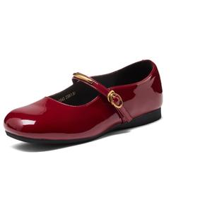JOSINY Туфли Мэри Джейн на плоской подошве для женщин тёмно-красные, цвет Dark Red