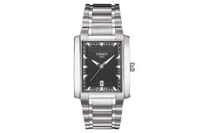 TISSOT Часы Quartz Movement Men's Watch Black Dial Stainless Steel Case Stainless Steel Watchband, Black Dial