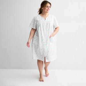 Короткий тканый халат на молнии больших размеров Croft & Barrow, цвет breezy blossoms