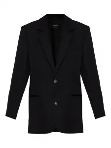 Шерстяной однобортный блейзер Dsquared2, черный