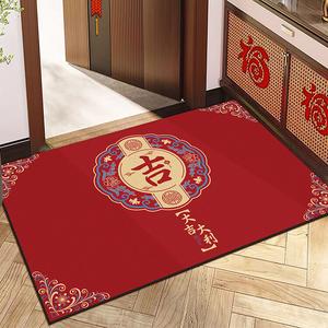 Budis Ковер 90х140 см из диатомита, впитывающий, нескользящий, для прихожей, в китайском стиле, красный, праздничный