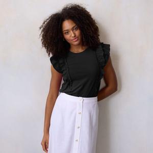 Миниатюрная майка из смешанной техники Lc Lauren Conrad, цвет black ore