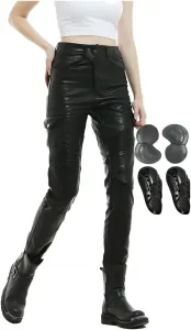 Мотоциклетные брюки из искусственной кожи, водонепроницаемые, бронированные, прочные, с 4 защитными элементами, сертифицированными по стандарту CE, для круизеров, Schwarz