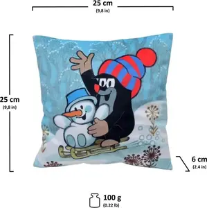 Подушка Крот, зимний мотив, 25х25 см - детская munabo