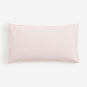 Наволочка H&M Home Washed Linen-blend, светло-розовый