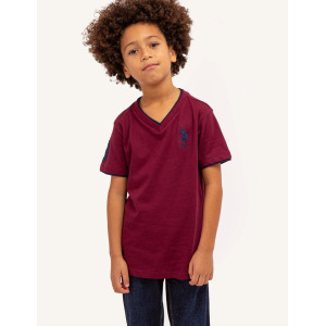 Футболка U.S. Polo Assn. Boys Basic V-neck, бордовый