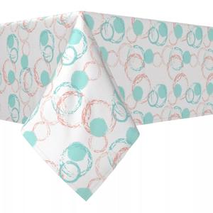 Прямоугольная скатерть, 100% хлопок, 52x84 дюйма, круги с кистью