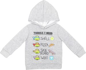Худи Teenage Mutant Ninja Turtles Fleece, Toddler To Big Kid Sizes (2T - 18-20), Things I Need, серый