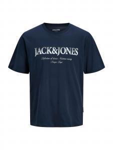 Jack & Jones Plus Футболка 'JJDEVIN DAYTONA' в цвете Navy