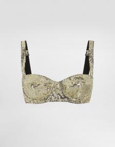 Бюстгальтер-балконет с украшением из микропаеток Dolce & Gabbana, золото