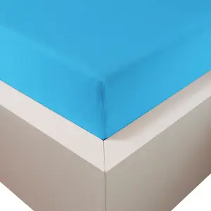 Простыня из тонкого трикотажа Premium Plus 90-120 x 200-220 см бирюзовая 260 г/м², 47,5% хлопок Мако, 47,5% Лиоцелл, 5% Эластан Traumschloss