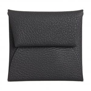 HERMES Кожаный кошелек для монет, Slate & Blue