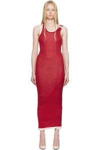 Красное платье макси «The Draped Double» Jean Paul Gaultier