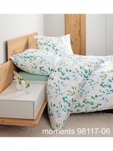 Janine Постельное белье Janine Mako-Satin Cotton Moments в зелено-бирюзовом цвете