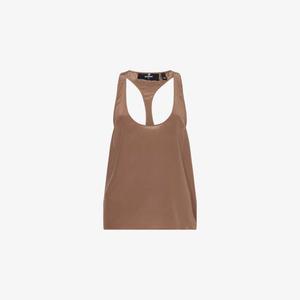 Топ шелковый Represent Mirage с круглым вырезом, кофейный