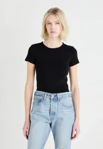 Простая обтягивающая базовая футболка Gina Tricot, Black