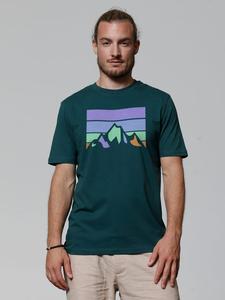 Футболка wat? Apparel T-Shirt Retro Landscape, темно-зеленый