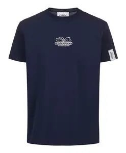 Облегающая синяя футболка с нашивкой в виде арахиса и вышитым логотипом айсберга. Iceberg, синий