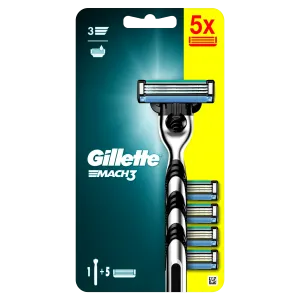 Gillette Mach3 бритва, 1 шт + лезвия, 5 шт/1 упаковка