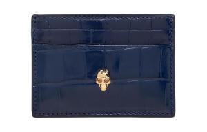 Alexander McQueen Женский кожаный картхолдер синий