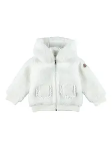 Худи на молнии Moncler Enfant, нейтральный