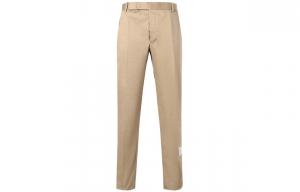 Брюки Thom E с логотипом и нашивкой 4 полосы THOM BROWNE, верблюжий цвет