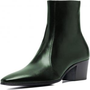 Женские закрытые ботильоны с зауженным носком, на молнии, с низким массивным каблуком, модная обувь для холодной погоды, повседневная, размеры 4-16 US Wo wagas, Green