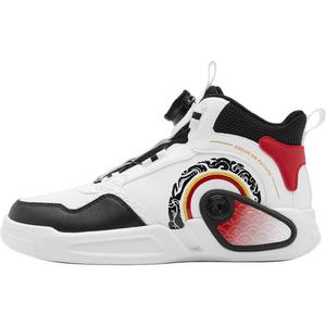 QIAODAN Детские кроссовки для скейтбординга с противоскользящей подошвой, износостойкие, белые/рыбки-кои, красные, для подростков