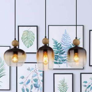 Подвесной светильник Globo Lighting Commy, цветное стекло/железо - 3-х ламповый