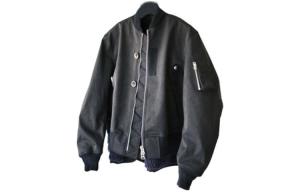 Слоеная бомбер Sacai с воротником-стойкой, черный