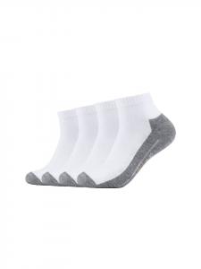 Camano Короткие спортивные носки, дышащие, удобные, идеально сидят, усиленные теннисные носки, мужские и женские, технология Pro-Tex Function, комплект из 4 пар, белый цвет