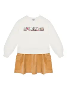 Платье с логотипом Moschino Kids, белый