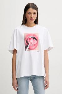 Футболка хлопковая Lollipop Mouth Print Boxy Fiorucci, белый