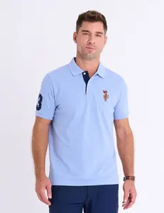 Футболка-поло U.S. Polo Assn Multi Color Big Logo Solid, светло-синий