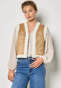 Жилет с цветочным принтом Apricot, Brown