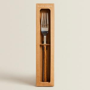 Набор столовых приборов Zara Home Forks With Wood-effect Handles, 4 предмета, нержавеющая сталь/коричневый