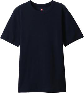 Мужская футболка Hanes с коротким рукавом, ребристой текстурой и круглым вырезом (HM1-R103), темно-синий