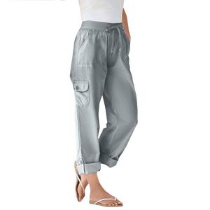 Женщина в женских брюках-карго трансформируемой длины больших размеров Woman Within, цвет Gunmetal