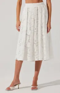 Белая кружевная юбка-миди Ceren Astr