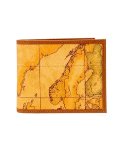 Двустворчатый кошелек с узором в виде карточек, осенне-зимний стиль. Alviero Martini 1A Classe, коричневый