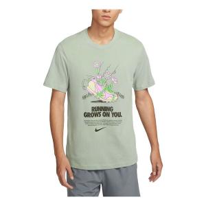 Футболка dri fit graphic running t shirt asia sizing Nike, зеленый