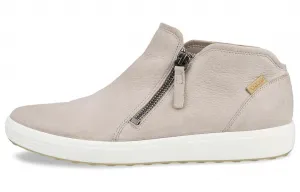 Ecco Soft 7 кожаные ботинки до щиколотки женские Gray Rose