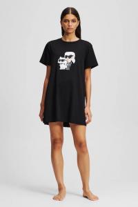Хлопковая ночная сорочка Karl Lagerfeld, черный