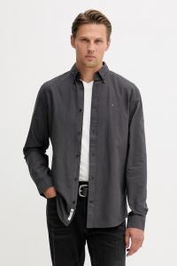 Хлопковая рубашка Tommy Jeans, серый