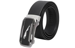 JAGUAR Кожаный мужской ремень черный, Black