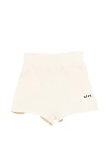 Шорты на эластичном поясе Msgm Kids, бежевый