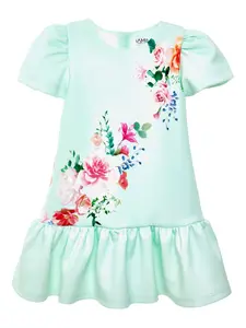 Платье с цветочным принтом Iame Kids, зеленый